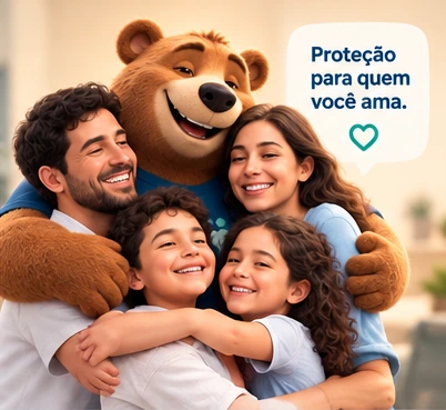 Tota abraçando uma família